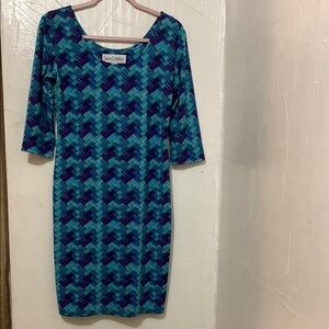 Sara Campbell Blue Patterned Dress